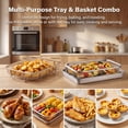 thumbnail image 4 of Vesteel 9 inch Air Fryer Pan with Basket Set, Stainless Steel Oven Crisper Tray for Baking, Roasting, and Healthy Cooking, Dishwasher Safe, 4 of 8