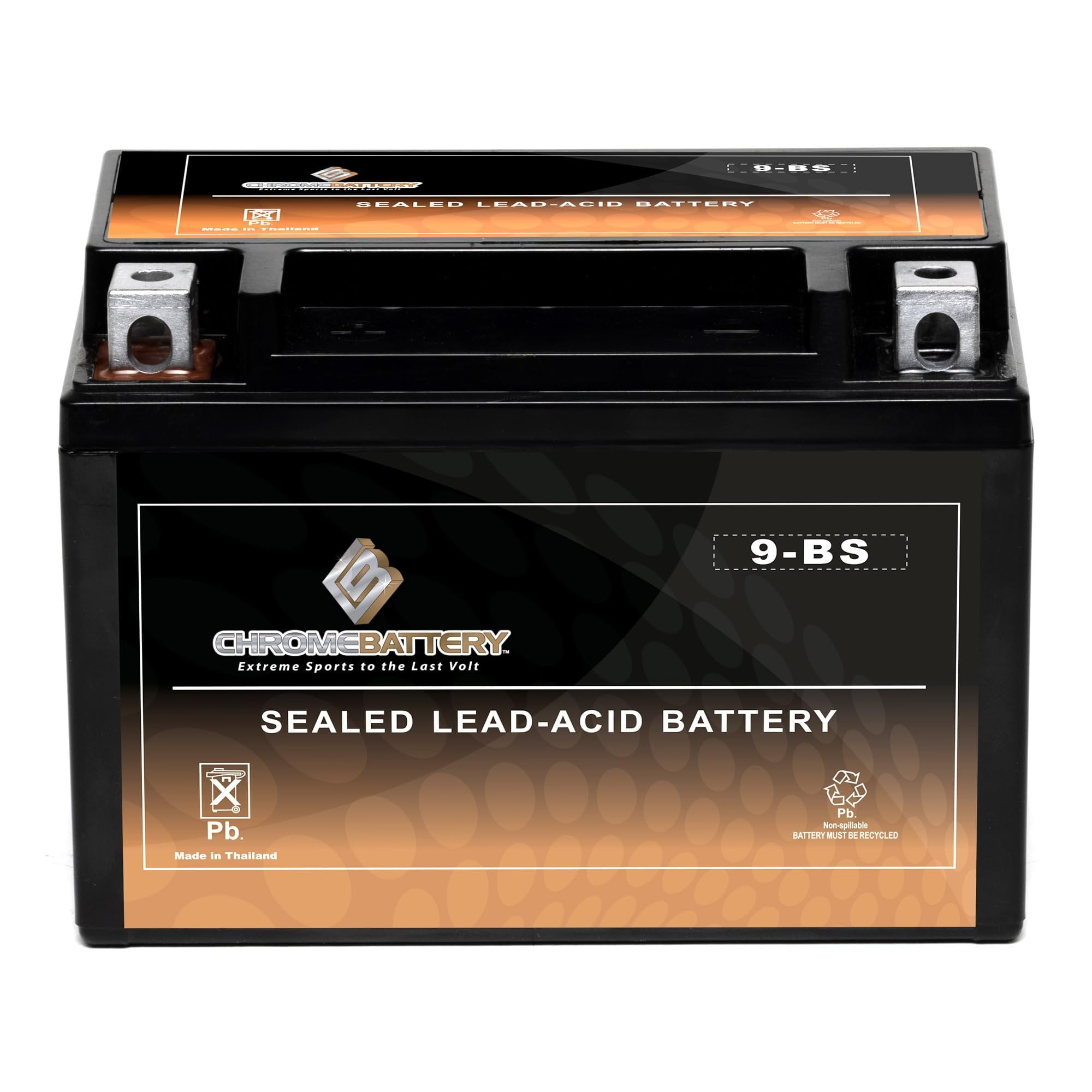 Chrome Battery Ytx9-Bs Motorcycle Battery for Honda Vt600C, Cd Shadow Deluxe, Vlx 600Cc 88-'03