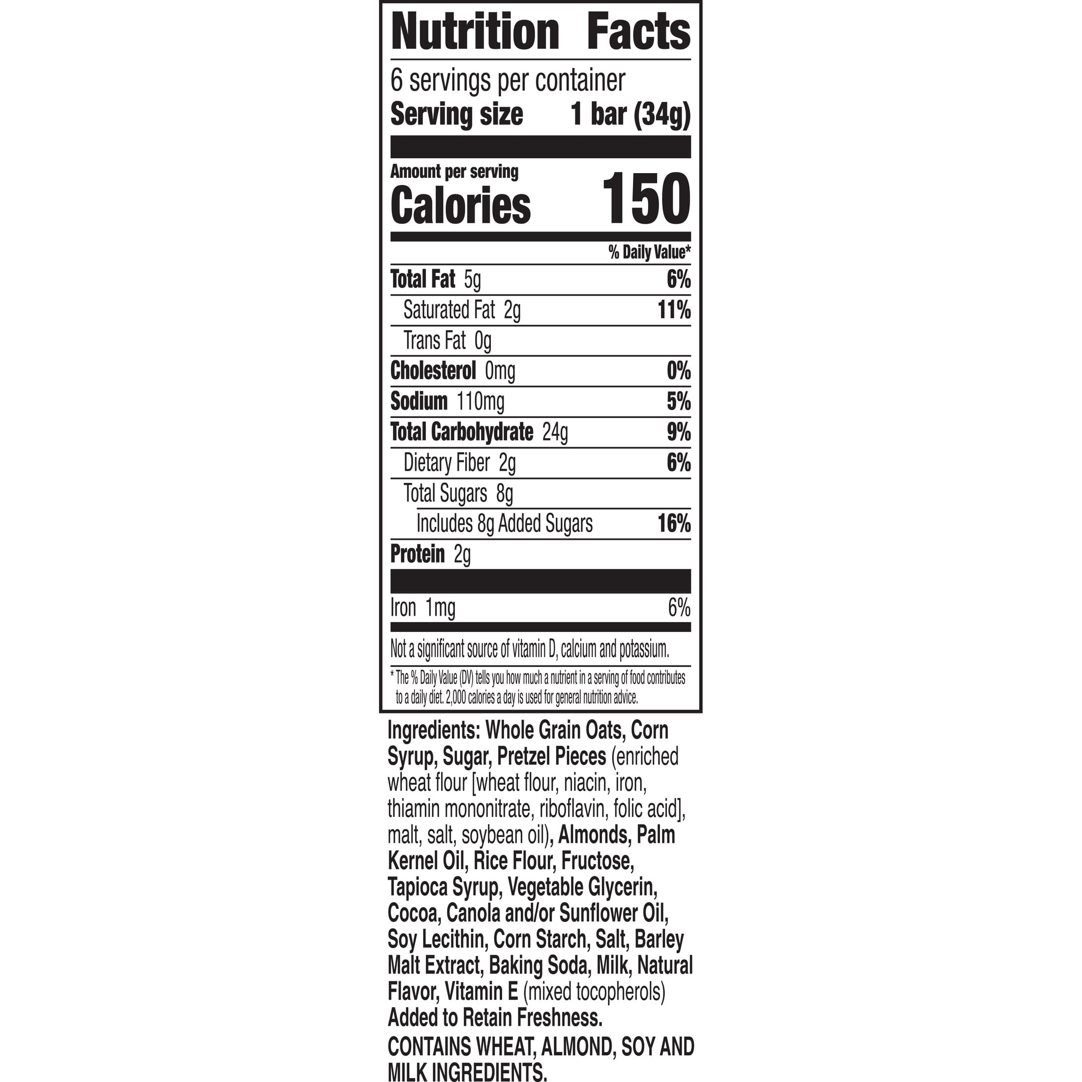 Nature Valley Granola Bars, Sweet and Salty Nut, Chocolate Pretzel Nut, 6 Bars, 7.4 oz