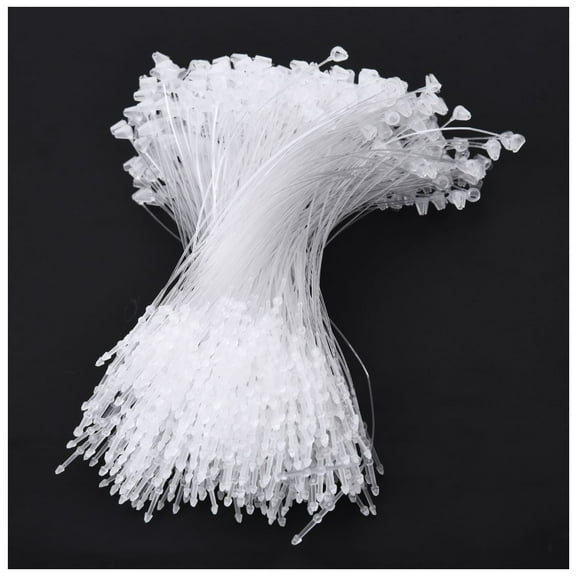 500 Pieces White Snap Lock Pins Loop Price Tag Fastener 5" 130mm