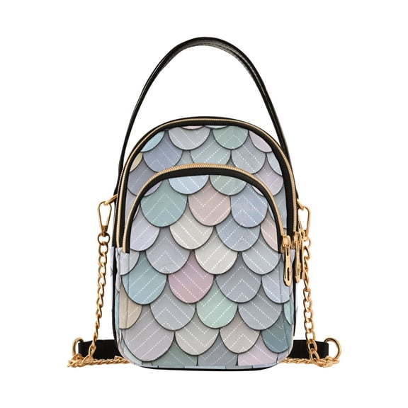 FORMRS Crossbody Bag for Women Shoulder Cell Phone Purse with Zipper, Light Blue Shimmering Pattern