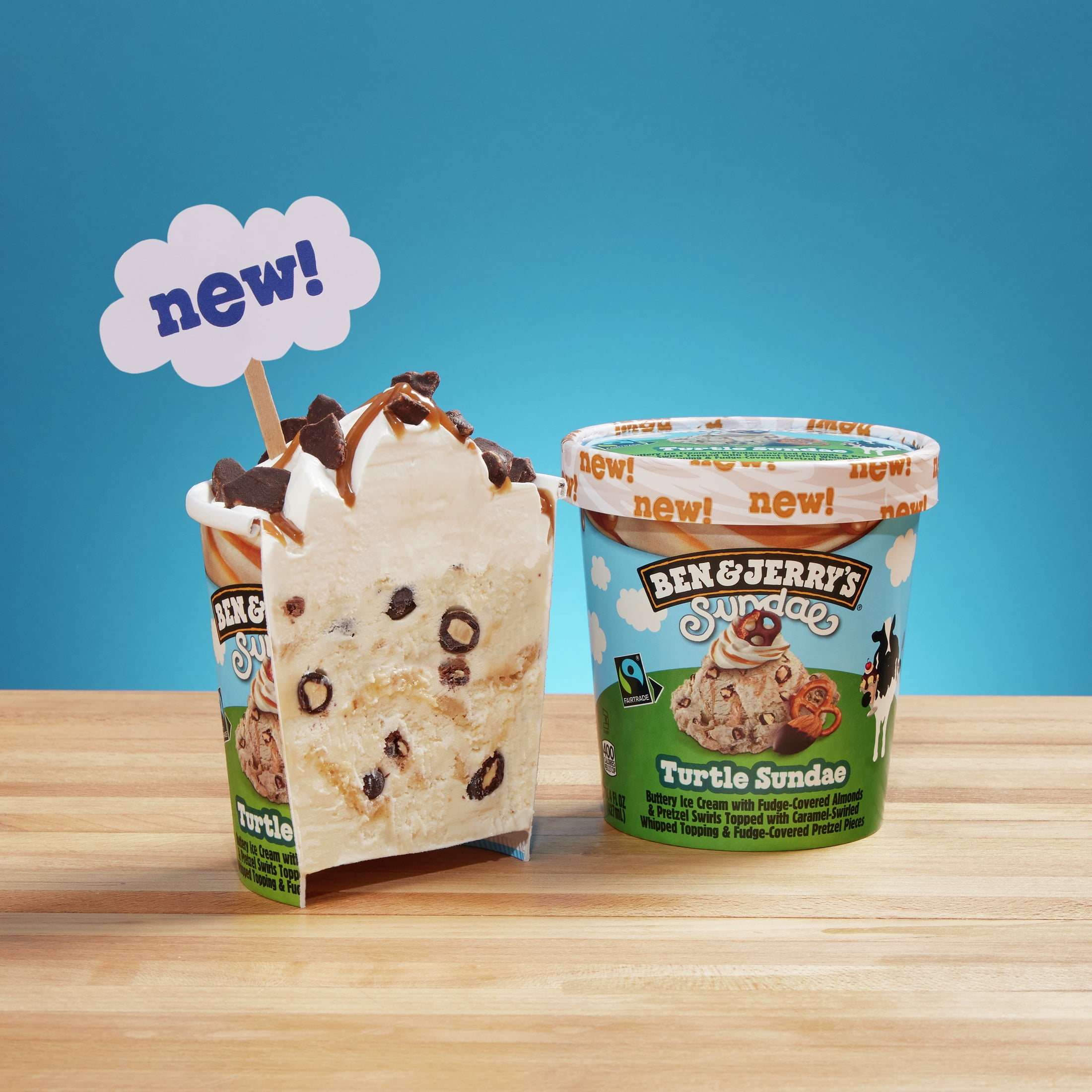 Ben & Jerry's Turtle Sundae Ice Cream Frozen Desserts, 14.4 fl oz