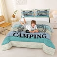 thumbnail image 3 of Catabedysis Ocean Beach Camping Full Size Comforter Sets,Camper Print Bedding Comforter Set For Boys,Multicolor,Light Gray Reversible,3 Pieces,1 Comforter and 2 Pillowcases, 3 of 7