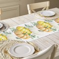 thumbnail image 2 of Pumpkin Eucalyptus Leaves Table Runner 13x72 Inch, Fall Autumn Linen Table Runner for Dining Room Living Room Kitchen, Orange White Pumpkin Runners Thanksgiving Party Decor for Home Indoor Farmhouse, 2 of 6