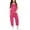 Hot Pink, variant on Aocisk Girls Romper Casual V Strap with Bow Print Solid Color Loose with Pocket Girls Pants Hot Pink 11-12 Years