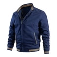 thumbnail image 1 of Puntoco Chaqueta Casual De Manga Larga Con Bolsillo Y Cremallera De Diseño De Color Sólido Cálido Vintage Para Hombre, 1 of 3