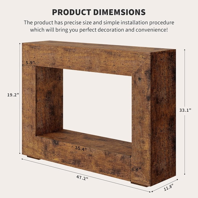 QinaQin Table Console Style Ferme pour Entrée, Table d'Appoint en Bois pour Sofa, Brun
