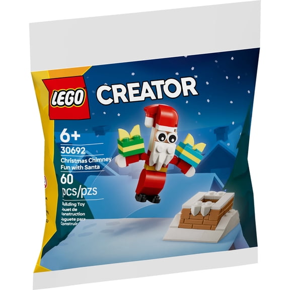 LEGO Creator Christmas Chimney Fun with Santa - Festive Holiday Stocking Stuffer for Kids - Building Toy for Boys and Girls, Ages 6 - 30692
