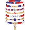 thumbnail image 1 of YanonmyfdWorld Soccer Game-day Cup Bracelet Stack Set 7pcs Softball/Baseball/Basketball/Soccer/Volleyball/Tennis/Football Stretch Sports Fans Jewelry Sports Beaded Bracelets with Charms,S-French, 1 of 19