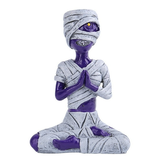 Resin Miniature Figurines Horror Halloween Purple Mummy Gifts Gothic Decor Figurines Halloween Decorations Indoor, Mummy