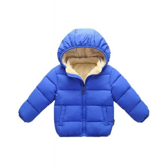 Baby Toddlers Boys Winter Hooded Warm Puffer Zipper Jacket Outerwear