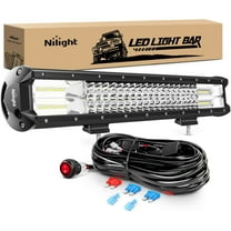 Nilight LED Light Bar 20Inch 288W Flood Spot Combo 28800LM Off Road Driving Lighting with Wiring Harness for Trucks Tractor Trailer Pickup Golf Cart SUV ATV UTV 4x4 Van Camper