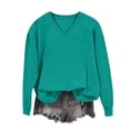 thumbnail image 6 of RongHuan Sweatshirt for Women Raglan Long Sleeve V Neck Pullover Sweat Shirts Ladies Fall Lightweight Casual Going Out Tops, 6 of 7