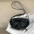 thumbnail image 4 of Bolso Moda Plisado Nube Suave PU Cuero Arco Hombro para Mujer Negro, 4 of 8