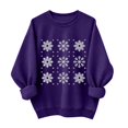thumbnail image 5 of Jsaierl Merry Christmas Sweatshirts Womens Funny Snowflake Graphic Sweatshirt Ladies Soft Pullover Round Neck Holiday Long Sleeve Tops S-2XL, 5 of 6