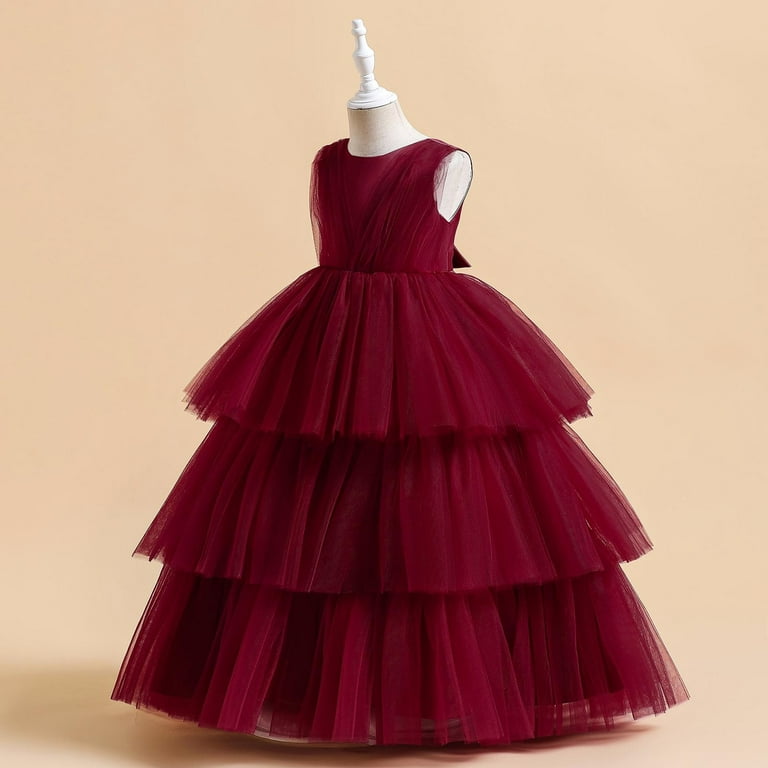 Atoguta 3-14 Years Graduation Dress for Girls Tulle Dresses Bridesmaid Wedding Communion Birthday Party Pageant Maxi Prom Gown for Kids Red, Girl's, Atoguta 3-14 Years Graduation Dress for Girls Tulle Dresses Bridesmaid Wedding Communion Birthday Party Pageant Maxi Prom Gown for Kids Red, Girl's,