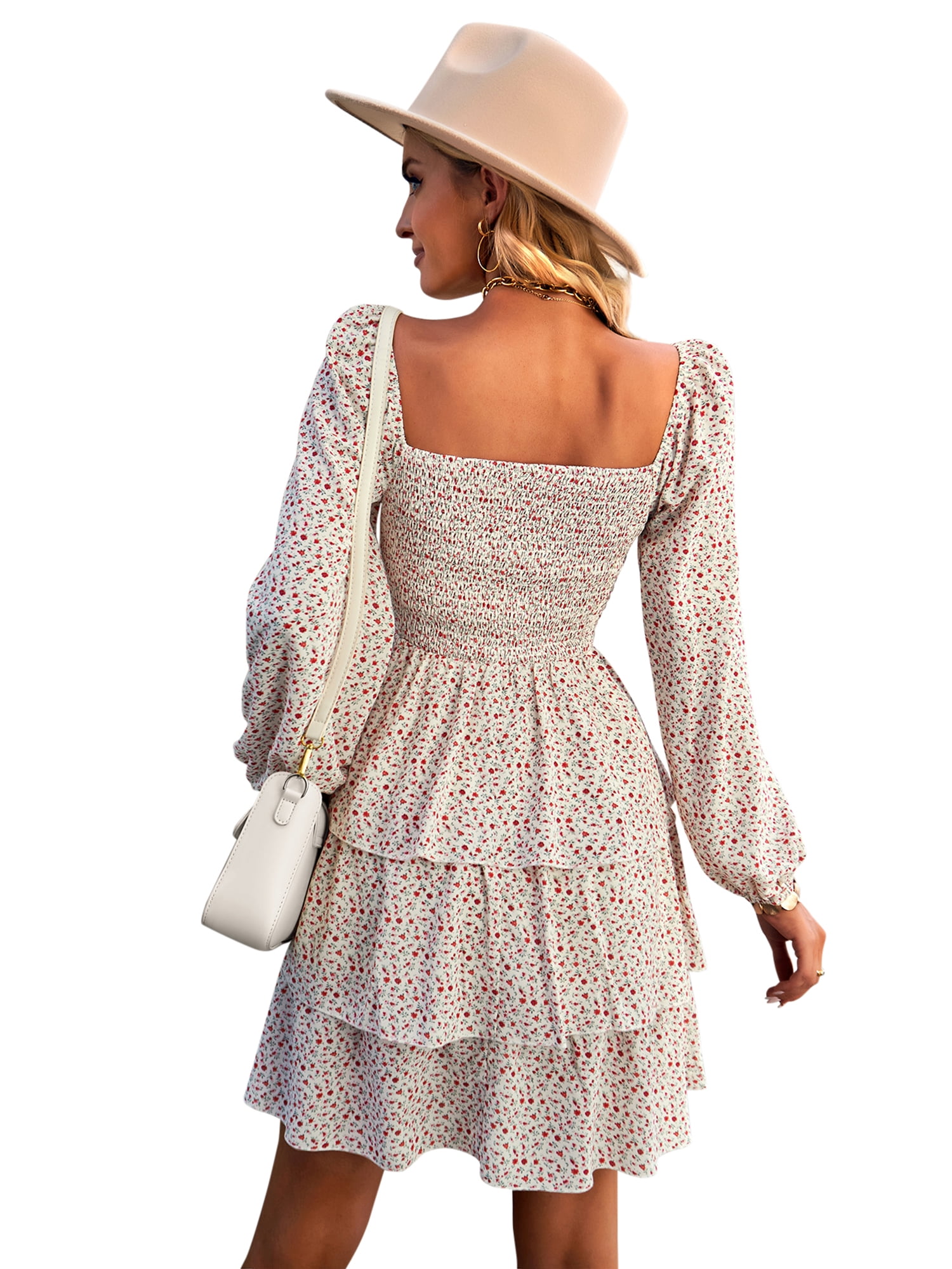 PRETTYGARDEN Women's Long Sleeve Ruffle Mini Dress, Sizes S-XXL