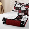 thumbnail image 4 of Erosebridal Baseball Patchwork Quilt Full, Red Buffalo Full Bedspread Sets for Men and Women, 3pcs, 4 of 7