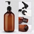 thumbnail image 3 of Empty Pump Dispenser, Lotion Soap Shampoo Pump Bottles 17oz/500ml Brown Bottle with Pump Pack of 2, 3 of 6