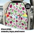 thumbnail image 4 of Tulips Flowers Purple Red Mats Back Seat Protectors, Car Seat Protector Vehicle Organizers Waterproof Cover Back Seat Cover for Kids with 3 Storage Pockets 2 Pack, 4 of 5