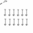 thumbnail image 2 of Internally Threaded Surgical Steel Labrets with 1.8mm Bezel Cubic Zirconia 14g 5/16 - Pack of 6, 2 of 2