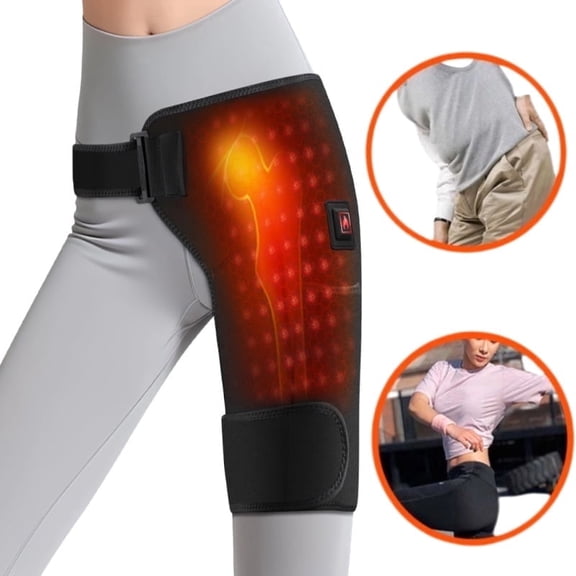 Portable Hip Support Heating Pad, Hip Light Brace, Thigh/Hip Electric Heating pad- 3 Temperature Settings 115-149°F, Male and Female Electric Heating Hip Bracket, USB Charging Used for Comfort