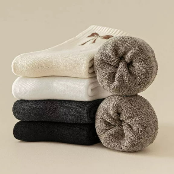 5 Pairs Warm Wool Socks Thick Thermal Crew Winter Warm Socks Gifts for Women
