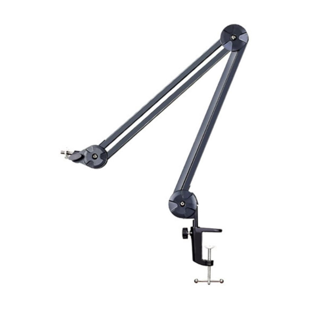 Adjustable Foldable Microphone Boom Arm Stand with 360 Degree Rotation and C Clamp Desk Mount for Live Streaming