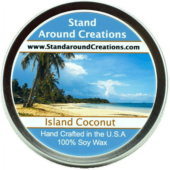 ISLAND COCONUT TIN 6-OZ. ALL NATURAL SOY CANDLE