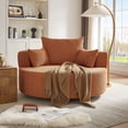 thumbnail image 4 of Harper & Bright Designs Modern 360° Swivel Barrel Accent Chair with Removable Pillows, Comfort Swivel Sofa Chair with Ergonomic Back Suppor, Round Lounge Chair for Living Room Bedroom, 360° Red, 4 of 20
