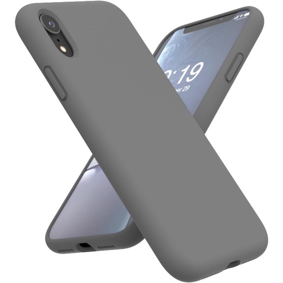 Designed for iPhone XR Case, Silicone Phone Case [Drop Protection] Ultra Slim Cover Shockproof Phone Cases Soft Anti-Scratch Microfiber Lining Inside, 6.1 inch, Charcoal Gray