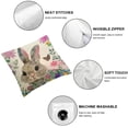 thumbnail image 4 of COMIO Happy Easter Pillow Covers  Yellow Bunny Rabbits Floral Eucalyptus Easter Eggs Decorative Farmhouse Throw Pillowcases for Home Sofa Couch Decoration &nbsp;2pc White, 4 of 6
