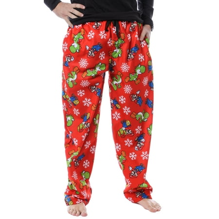 

Mens Super Mario Yoshi Christmas Present Tossed Print Sleep Pajama Pants (XXL)
