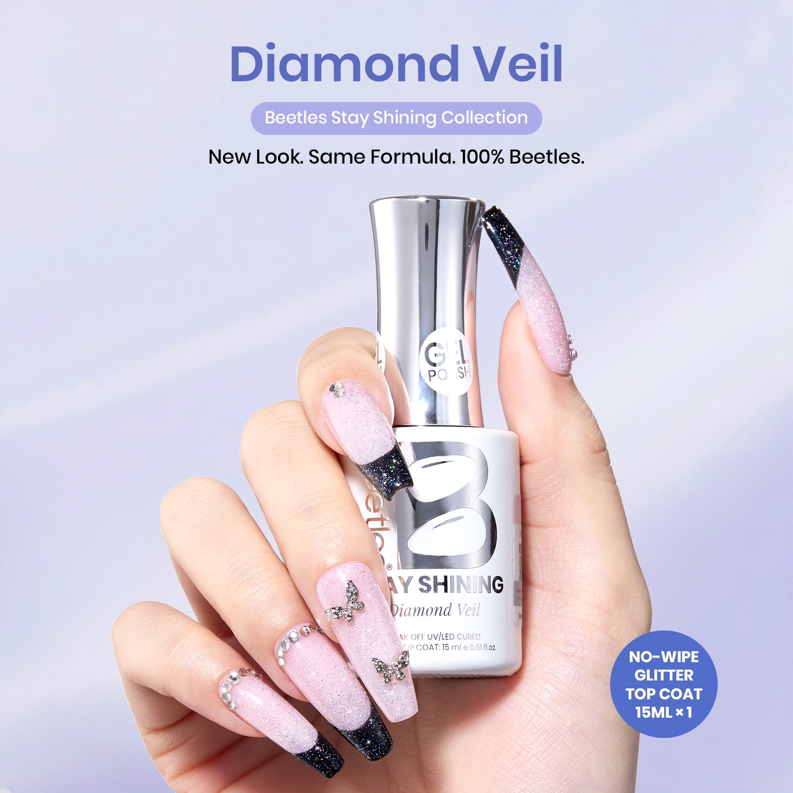 Beetles Stay Shining Collection Salon-Quality Gel Polish- 0.51 fl oz - Diamond Veil
