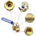 thumbnail image 4 of 3 Way Ball Valve, Internal Thread Water Tap Splitter, Brass Shut-off Ball Valve Suitable For Water, Oil and Air, 4 of 5
