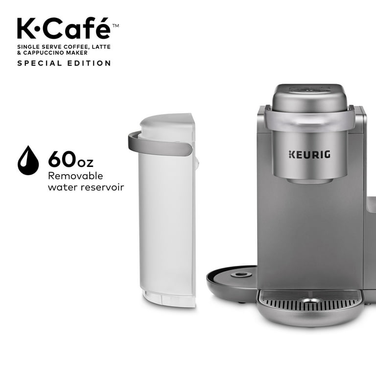 Keurig K-Cafe Special Edition Coffee Maker with Latte and Cappuccino  Functionality - Convenient Brewing - (Nickel) Bundle with Donut Shop Medium  Roast