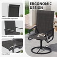 thumbnail image 6 of ELPOSUN 7 Piece Outdoor Patio Dining Set Swivel High Back Textilene Chairs and Round Table Furniture Set,Black, 6 of 6