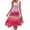 Pink, variant on Itsame Women Summer Dress Pocket Round Neck Thin Dress Pink Size 2XL