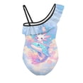 thumbnail image 5 of Uorisanigo Cute Axolotl and Whale One Piece Bathing Suits for Girls Quick Dry Sport Halter Swimwear Size 11-12 Ruffle Beach Swimming Suit, 5 of 7