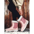 thumbnail image 5 of Eloshman Womens Winter Boots Warm Faux Fur Lined Snow Shoes Waterproof Mid Calf Boot Pink 5, 5 of 9