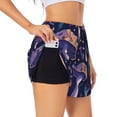thumbnail image 3 of Lsque Floral Hippie Mushrooms Printed Women's Running Shorts with Liner Pockets,Elastic Quick Dry Workout Athletic Gym Yoga Shorts,Womens High Waist Shorts-X-Large, 3 of 9