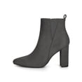 thumbnail image 6 of BLISSFUL STEP Women's Zipper Block Heels Ankle Boots Gray 5.5, 6 of 8
