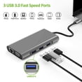 thumbnail image 4 of Concentrador USB tipo C a HDMI 4K, adaptador VGA, RJ45, LAN, Ethernet, SD, TF, USB-C 3.0, conector de 3,5 mm, audio y vídeo para MacBook Pro OTG, 4 of 5