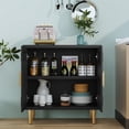 thumbnail image 4 of CBJCBJ 31.7" Modern Accent Sideboard Buffet Cabinet with 2 Doors & Shelves, Credenza for Living Room Storage, Black, 4 of 6