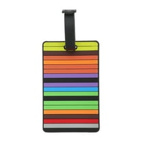 Unique Bargains 1 Pc Multi-color Horizontal Pattern Luggage Tag for Travel Colorful