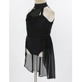 thumbnail image 6 of Sholeno Kids Girls Modern Lyrical Dance Dress Halter Cutouts Tulle Leotard for Ballet Jazz Latin Black 12, 6 of 7