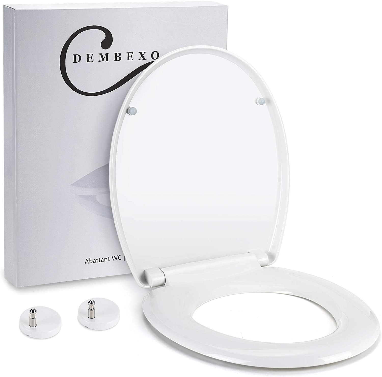 Toilet Seat With Drop Brake, ClipOn Toilet Seat, Soft Closing, AntiSlip System, OneClick