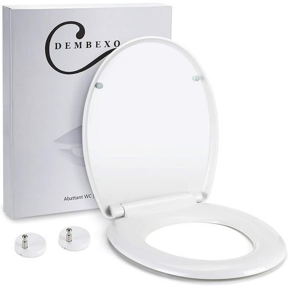 Toilet seat with drop brake, Clip-on toilet seat, Soft closing, Anti-slip system, One-click disassembly, Easy cleaning