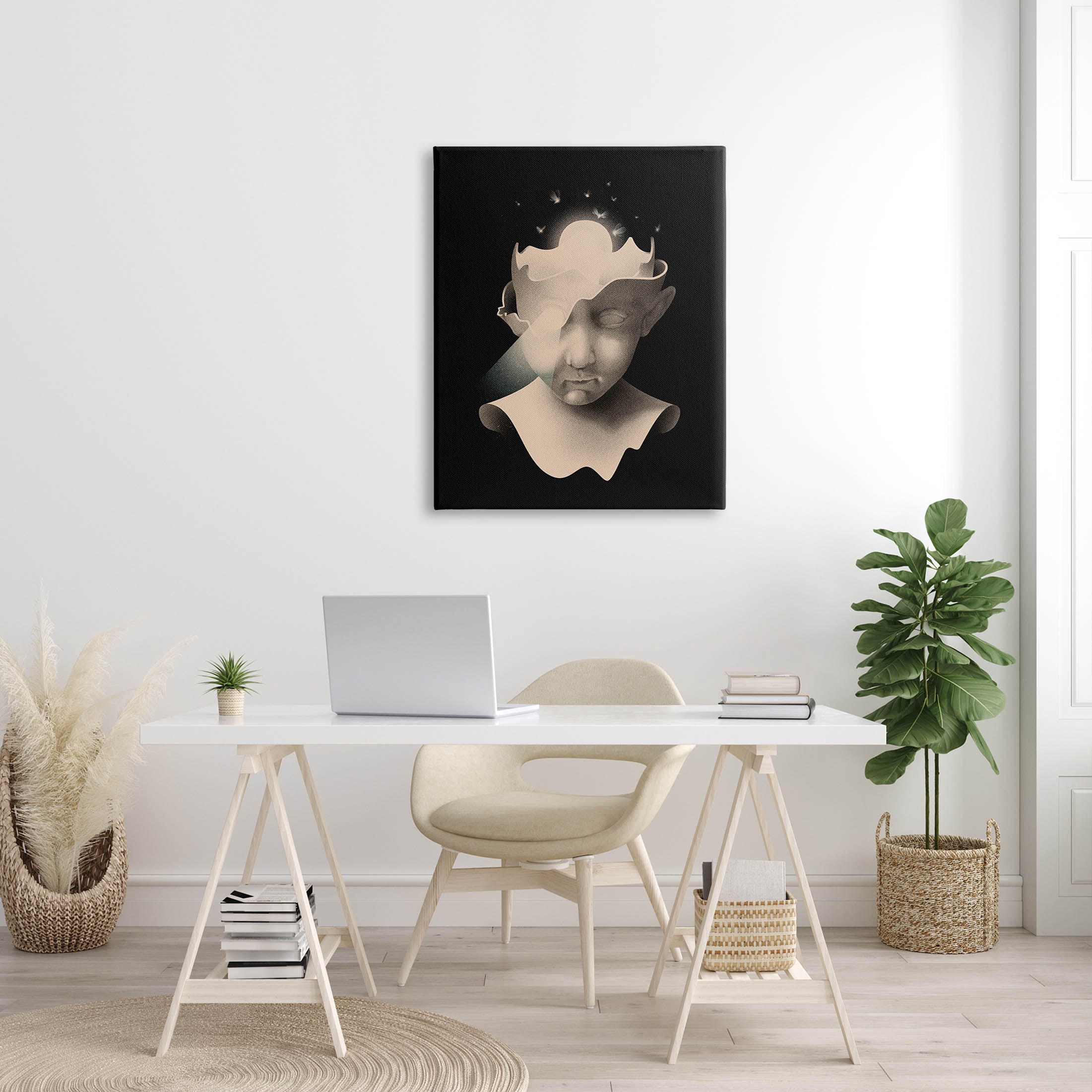 Stupell Industries Surreal Face Fireflies Composition Graphic Art Gallery Wrapped Canvas Print Wall Art, Design by Matheus Lopes Castro