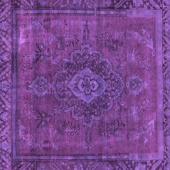 Ahgly Company Indoor Square Abstract Purple Modern Area Rugs, 4' Square